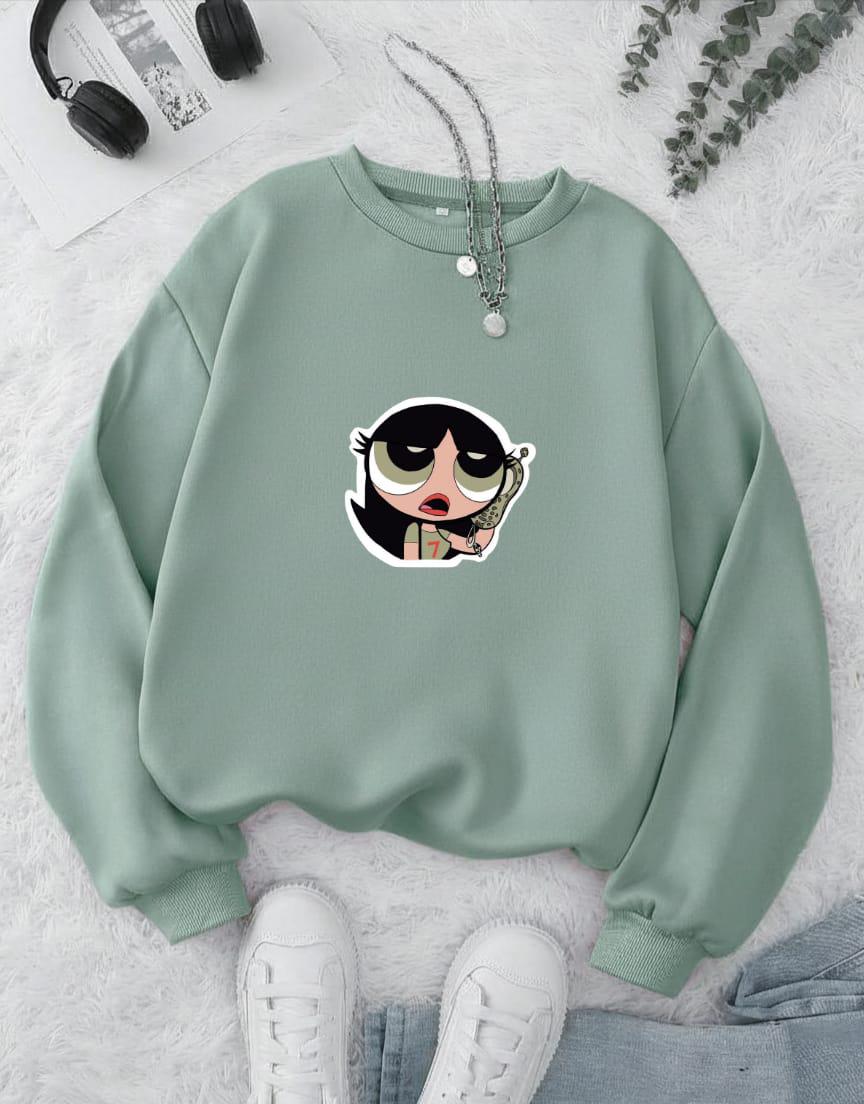 Power Pop Girl Sweatshirt | Pista Green