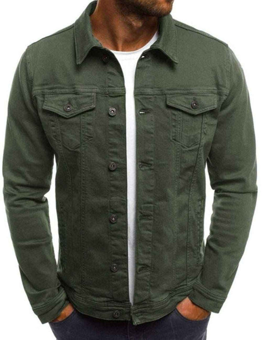 Olive Green Denim Jacket
