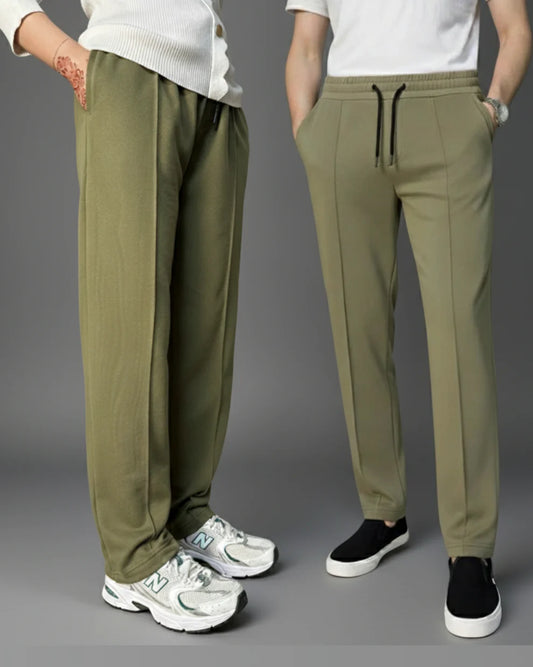 Olive Green Pleated Unisex Trouser