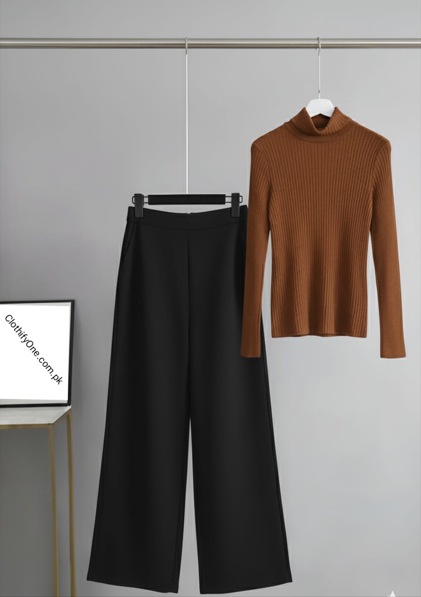 Mustard High-neck & Black Flapper
