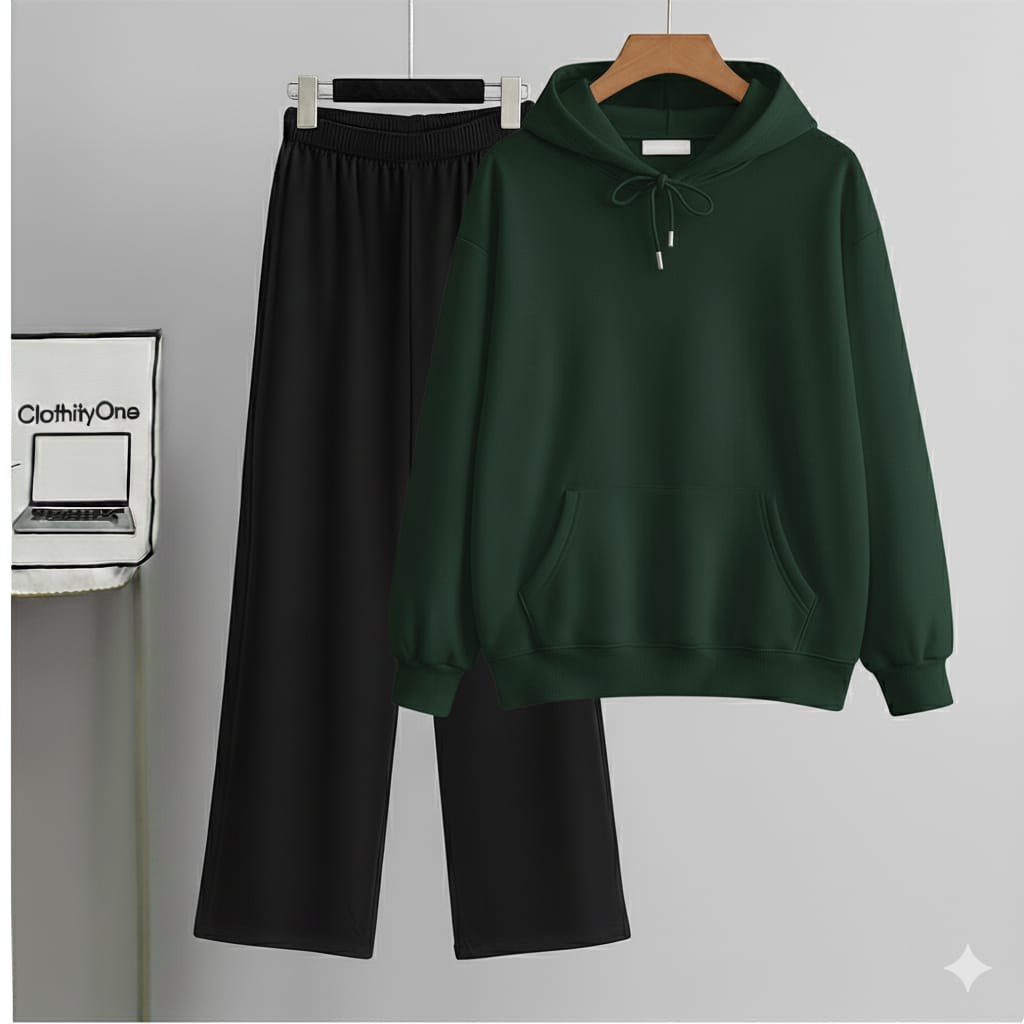 Bottle Green Hoodie & Black Flapper Combo