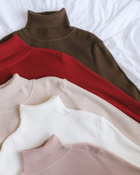 Pack of 5 High Neck Ribbed