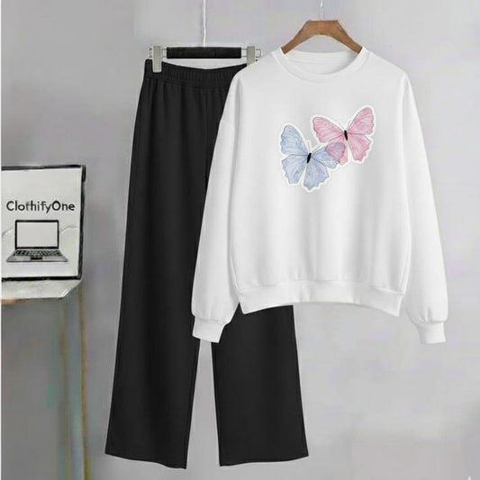 White Sweatshirt & Black Flapper Combo