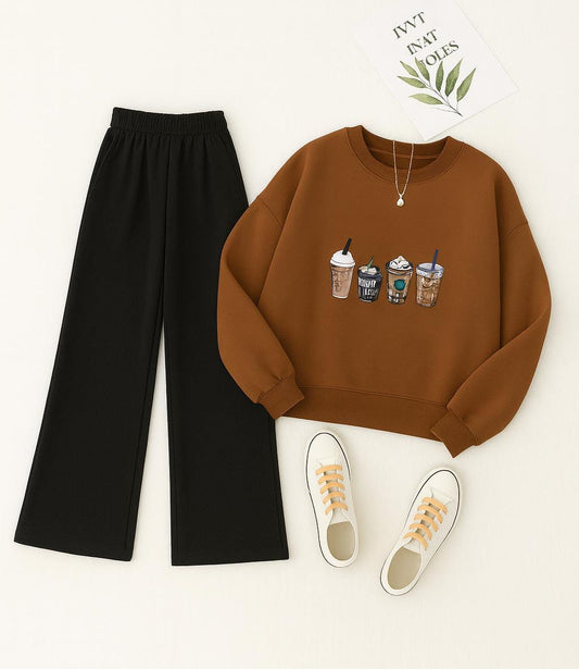 Mustard Sweatshirt & Black Flapper Combo