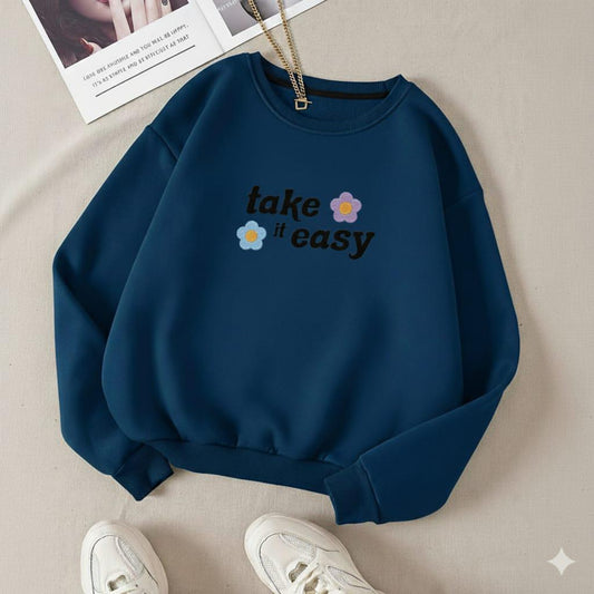 Take It Easy Sweatshirt | teal Blue
