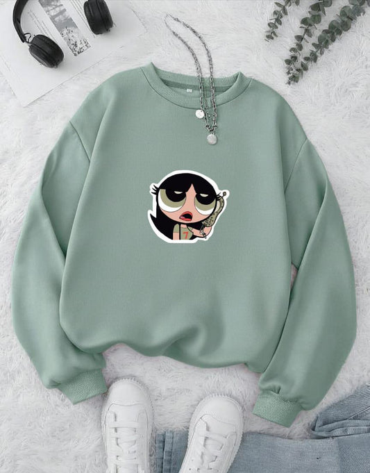 Power Pop Girl Sweatshirt | Pista Green