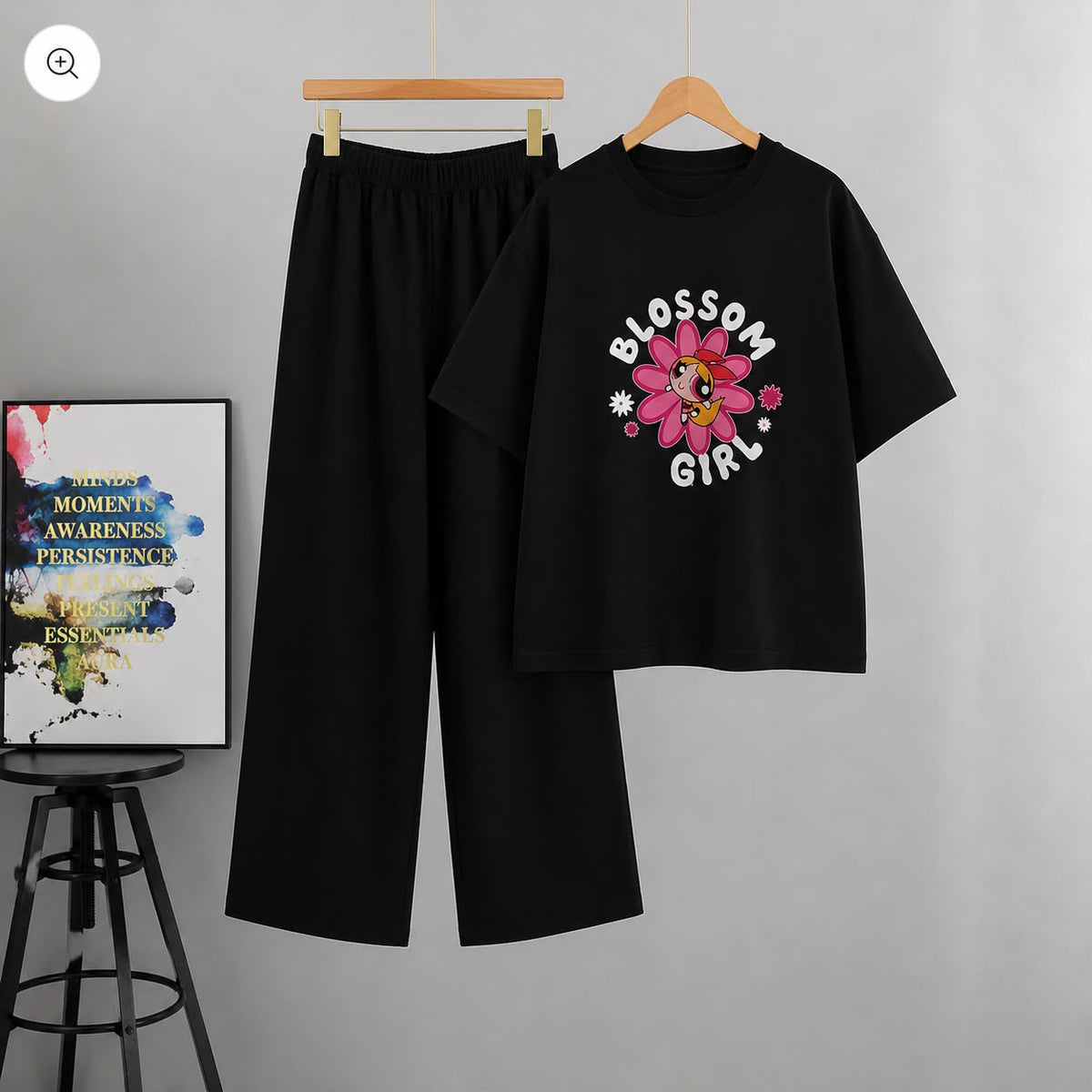 Oversized Tee & Flapper For Women | Black