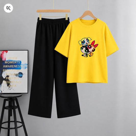 Oversized Tee & Flapper For Women | Yellow