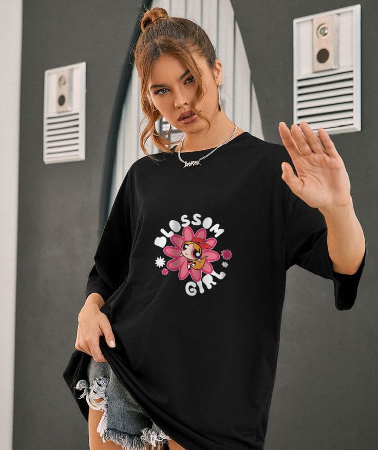 Oversized tee for women | Black