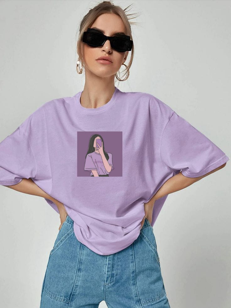 Oversized tee for women | Lilac