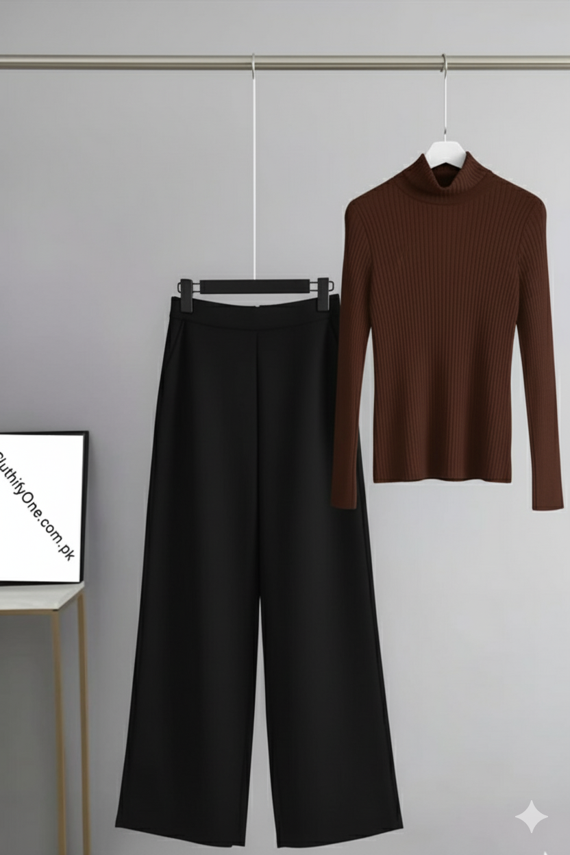 Brown High-neck & Black Flapper