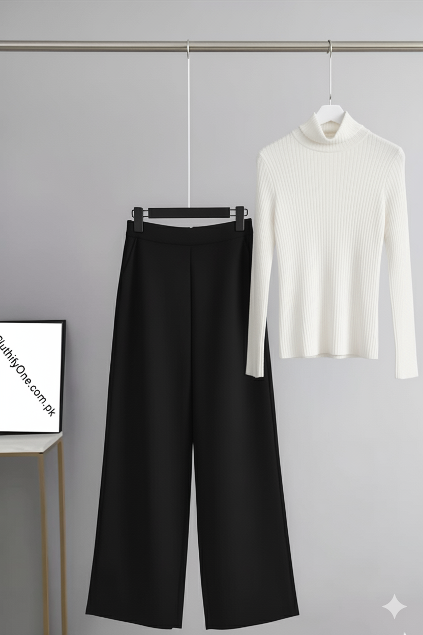 White High-neck & Black Flapper