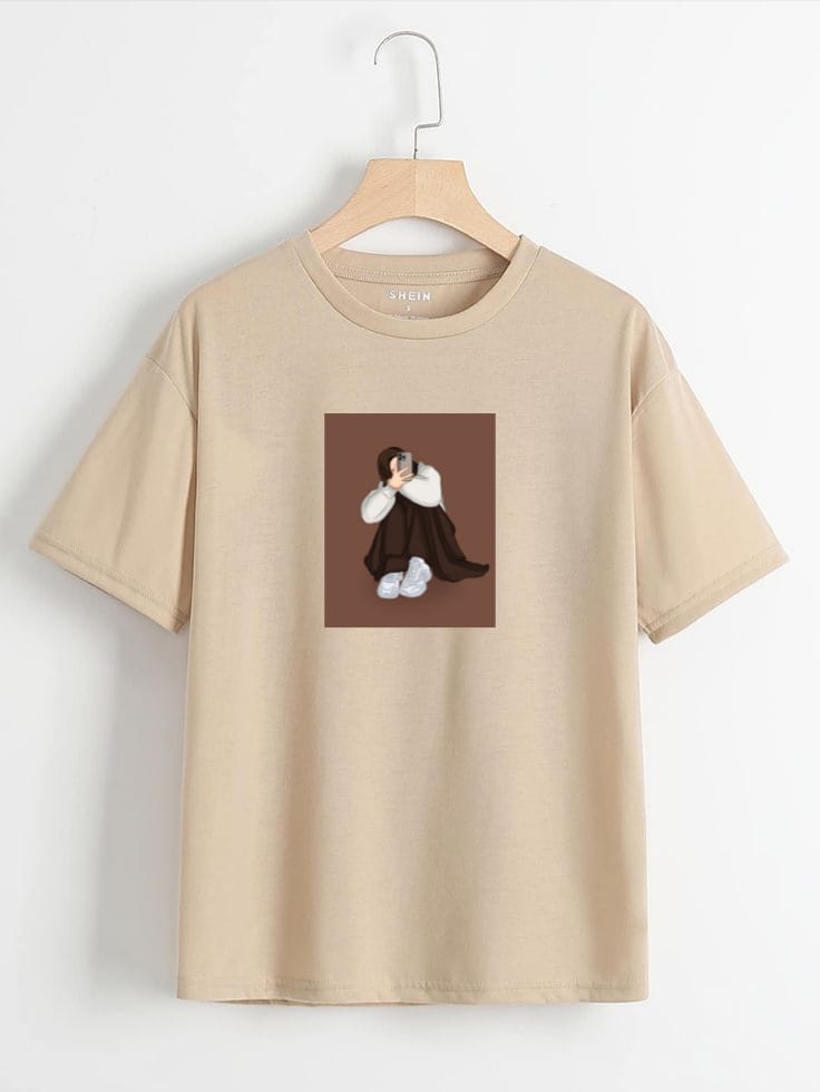 Oversized tee for women | Beige