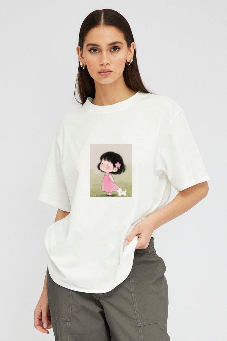 Oversized tee for women | White